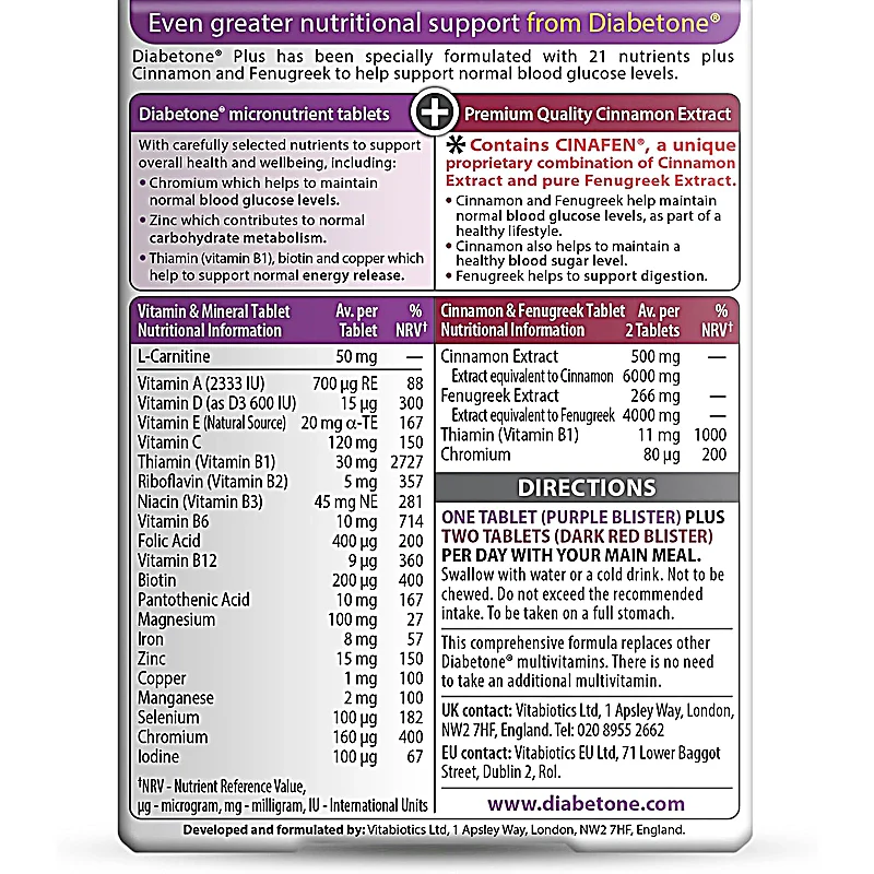Diabetone Plus Tablets & Capsules 56S - Image 3
