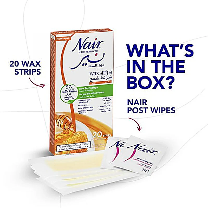 Nair Hair Remover Boby Wax Strips With Milk And Honey 20s - Image 5