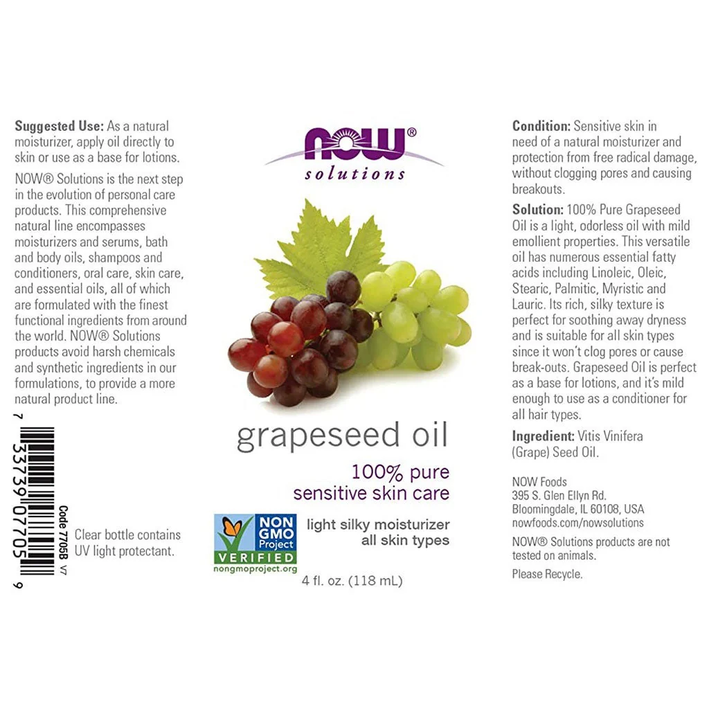 Now Grapeseed Oil 4Oz - Image 3